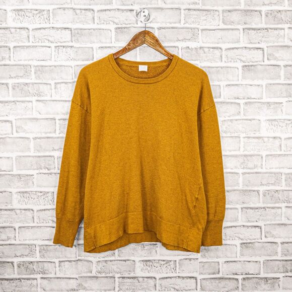 C.T. Plage Cotton Wool Crew Neck Sweater in Mustard Brown Women's Size 40 - Picture 9 of 10